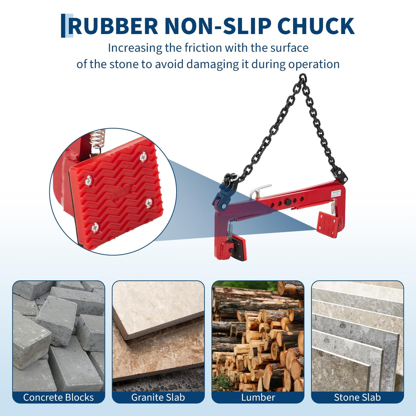 Stone Lifting Clamp 716LBS,Heavy Duty Granite Slab Lifter,30-51cm Adjustable Opening, Non-Slip Vertical Stone Clamp for Concrete Block Marble Slab Lifting Transportin
