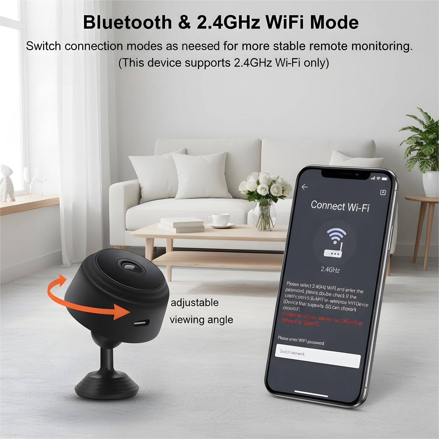ELEFOCUS Camera,2K Hidden Mini Camera,Nanny Cam Hidden Camera,WiFi Spy Camera with Night Vision & Motion