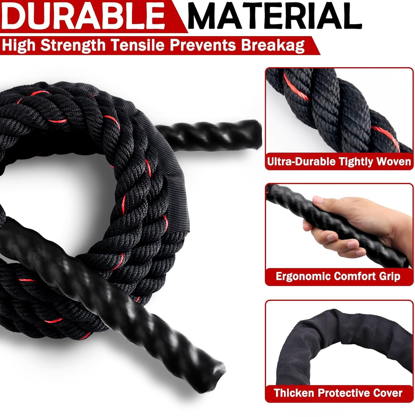 Weighted Jump Rope for Men Women, 1.5lb Heavy Jumping Ropes for Fitness, Adult Skipping Rope for Home Gym Exercise, Improve Strength and Building Muscle Workout Equipment (Black)