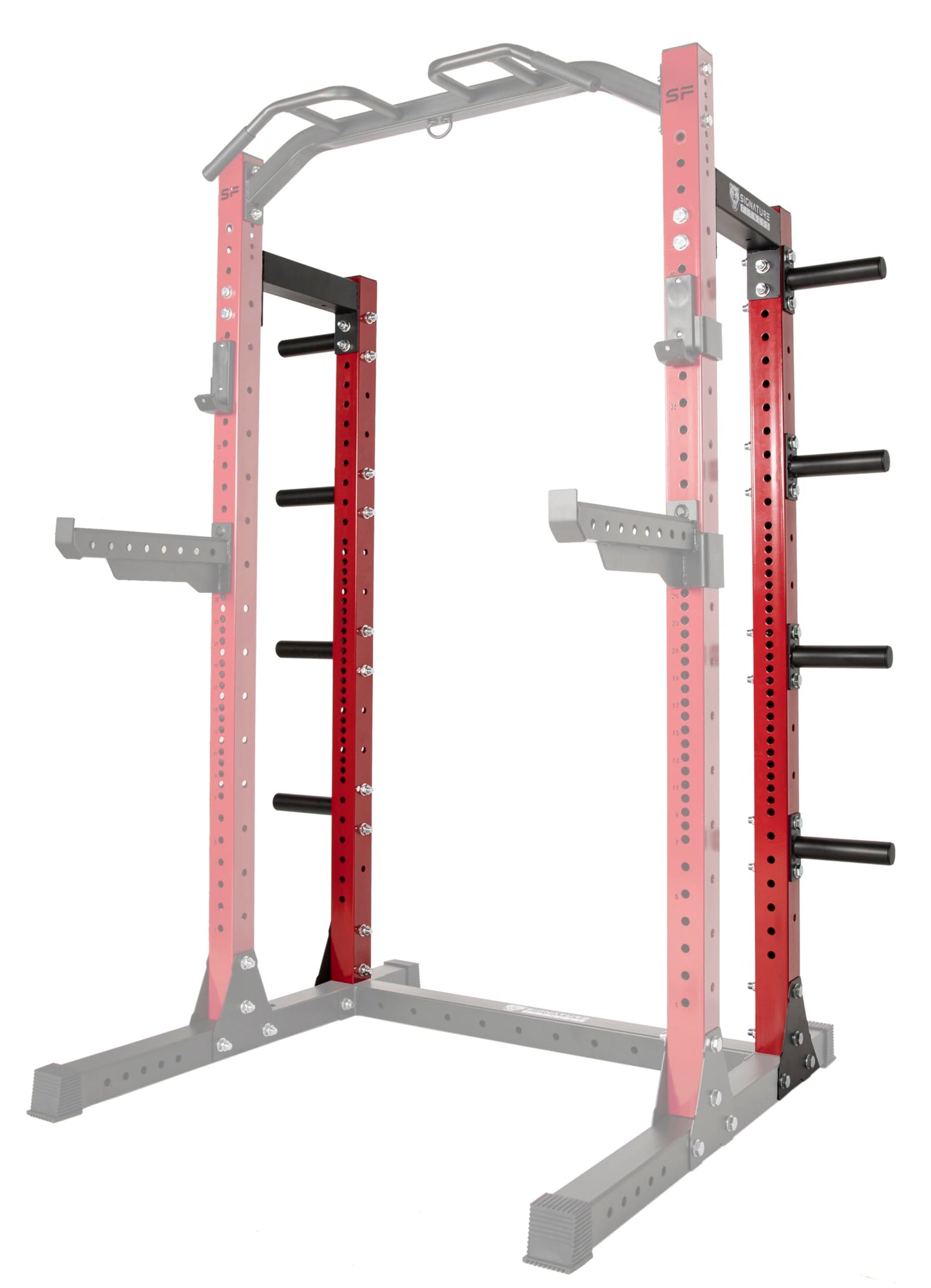 Signature Fitness Fitvids SF-SS1 1 – 000 Pound Capacity 3” x 3” Power Rack Squat Stand – Half Rack Convert Kit – Black
