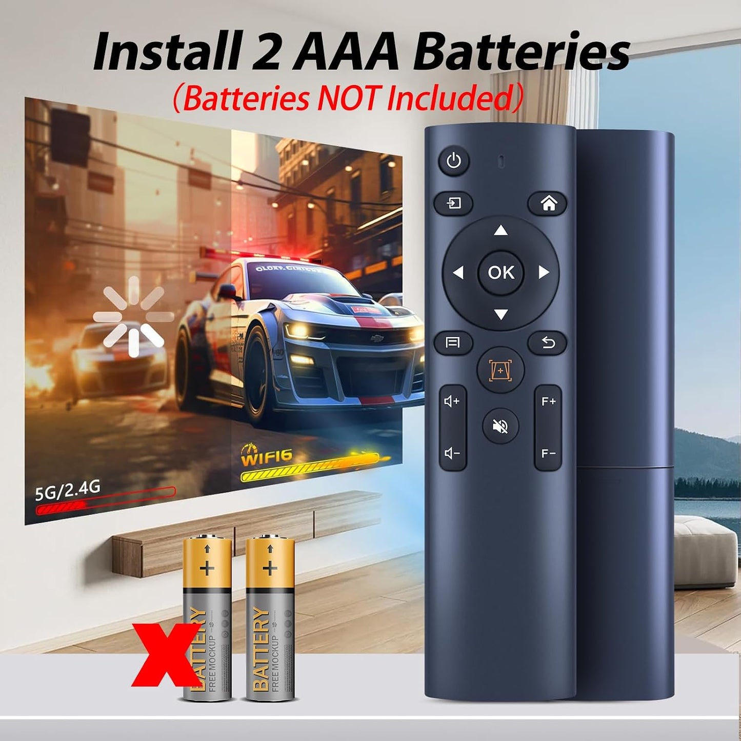 WDZP V9, P62 New Projector Remote Control fit for YABER Pro WiMiUS Projector