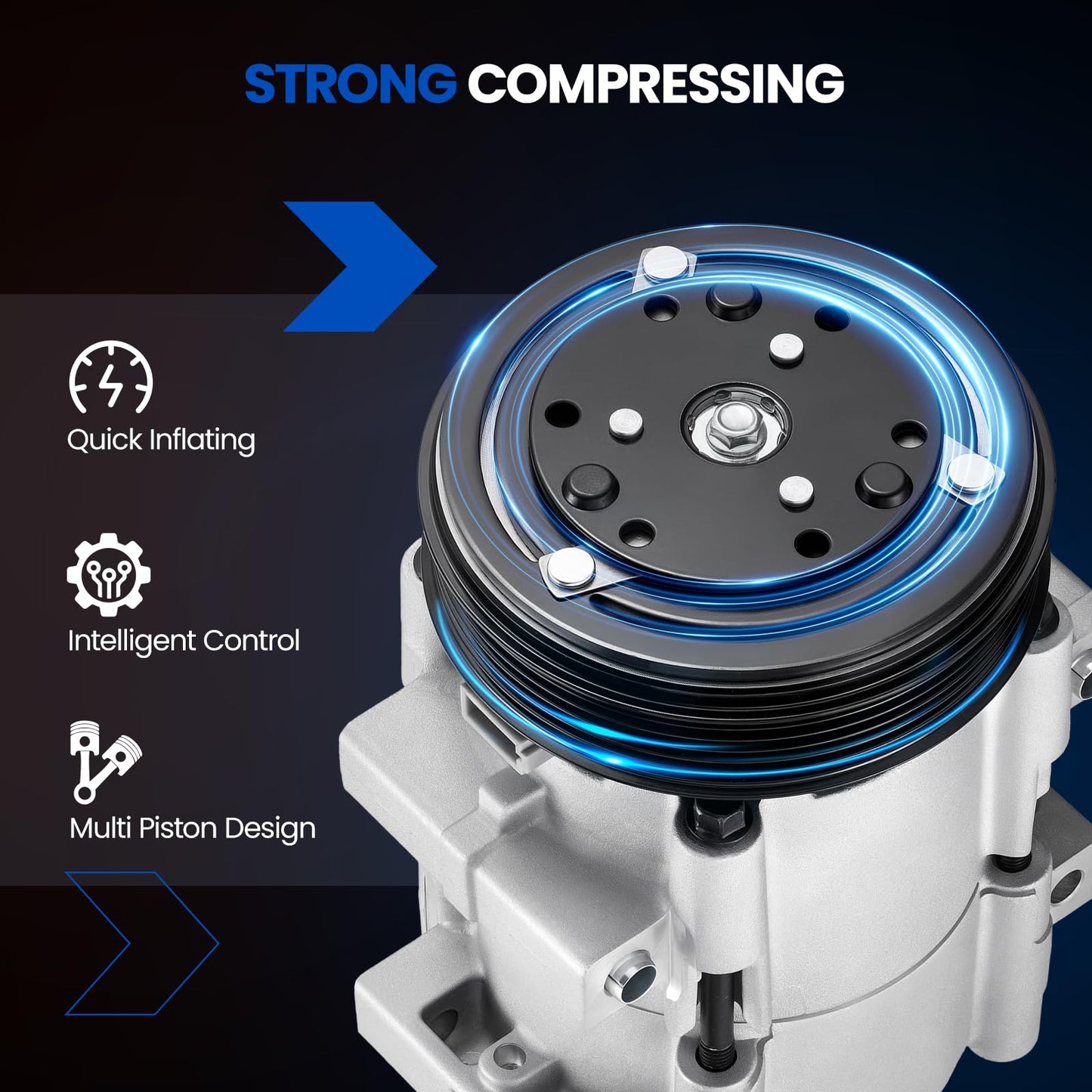SYKRSS 58144 Air Conditioning A/C Compressor with Clutch Compatible with Mazda Tribute 2001-2004 2.0L L4 Gas