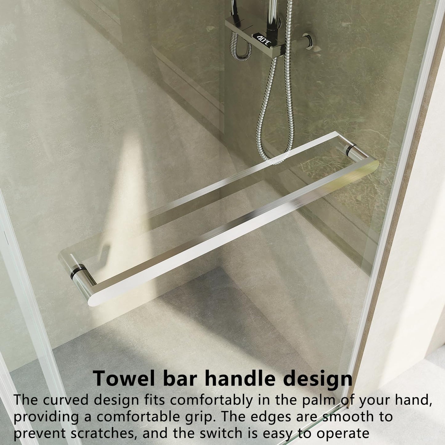 CRISSENSSI Frameless Soft Close Shower Door, 56"-60 "W, 76 "H, 3/8" (10mm) Clear Tempered Glass, Double Sliding Doors, Brushed Nickel Finish.
