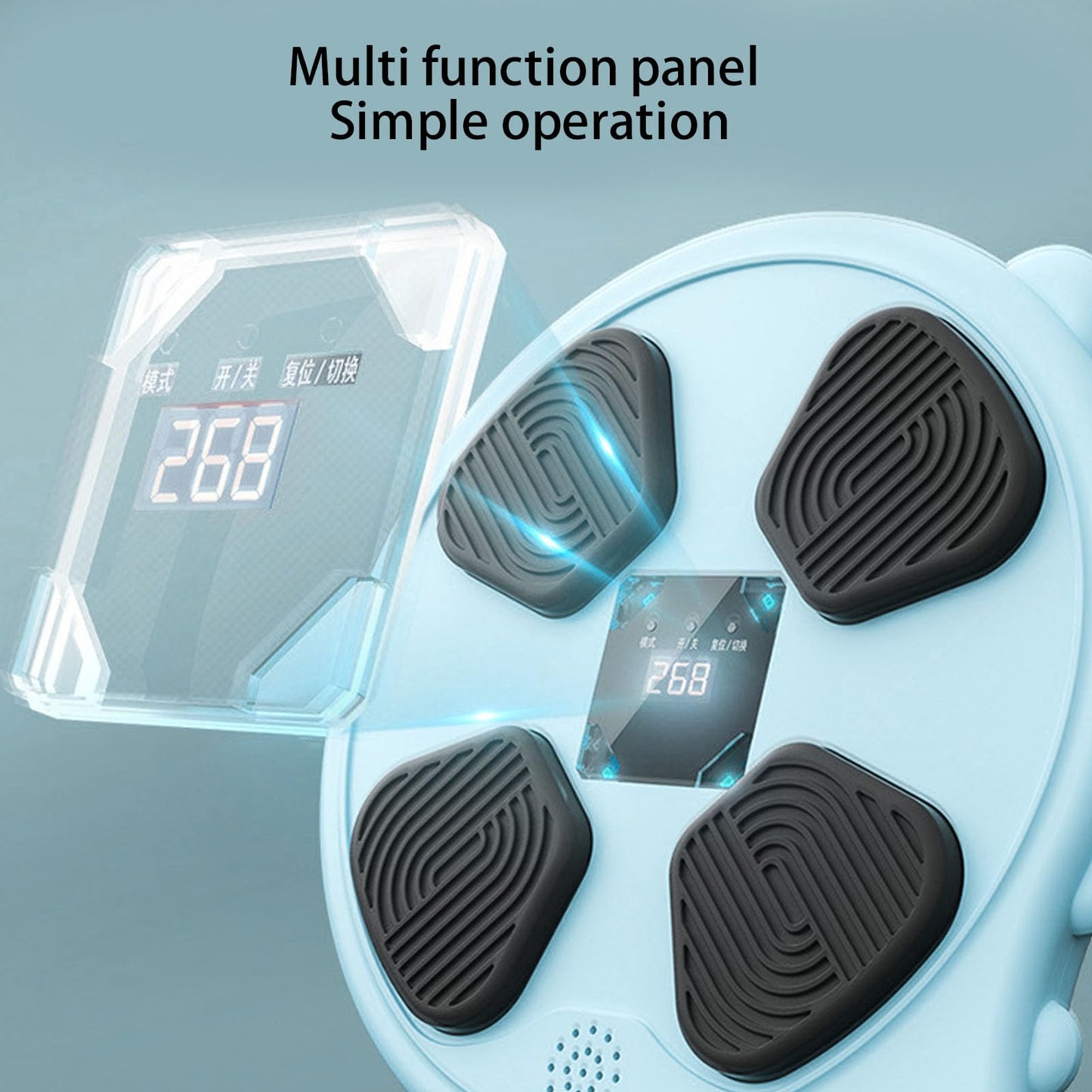 TOPINCN Rhythm Boxing Trainer, Music Punching Machine, Boxing Game, Electronic Workout Strike Device, Home Fitness Equipment with Real Time Training Feedback for Speed Training (Blue)