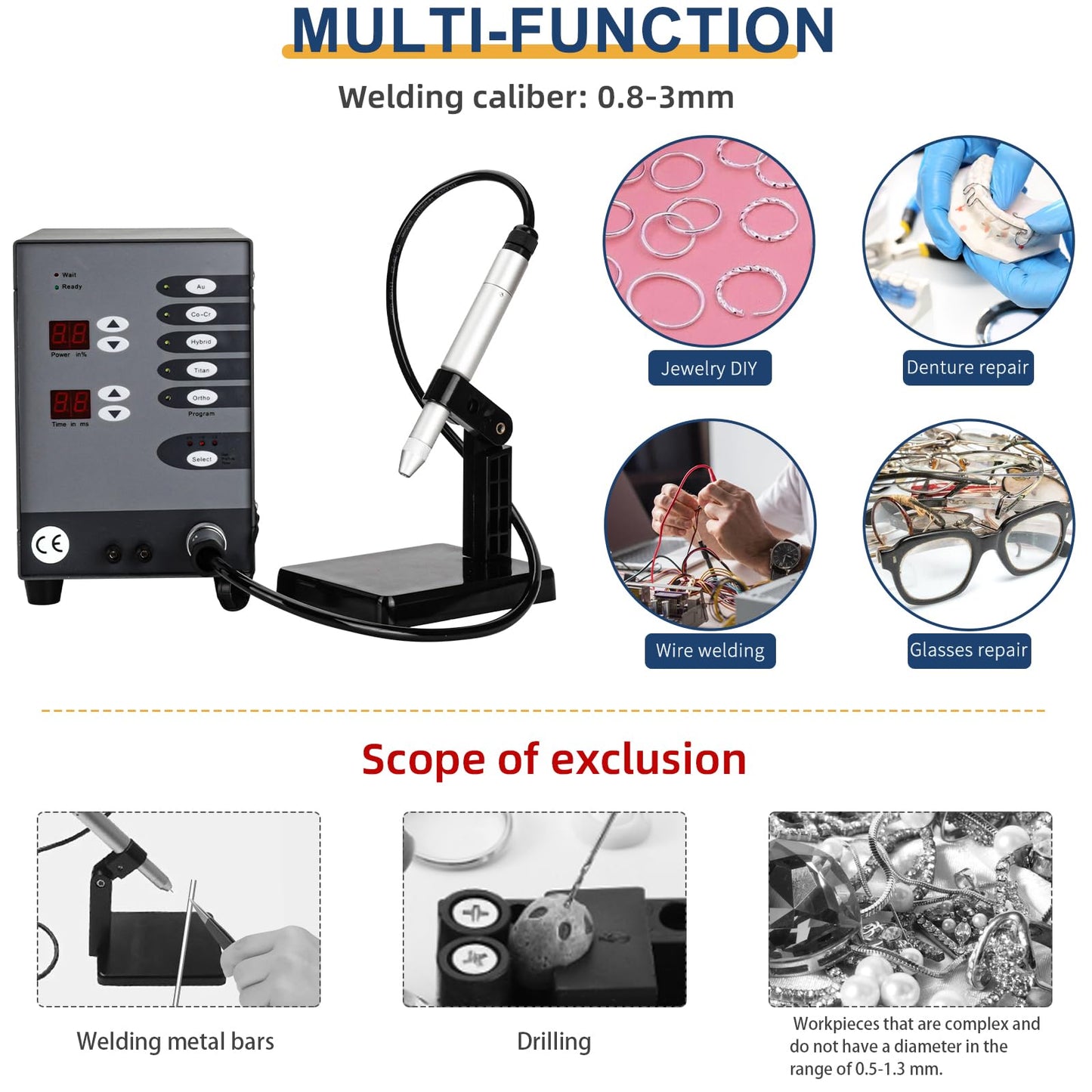 Healthible Welder for Permanent Jewelry - 100a Permanent Jewelry Welder,110v Welding Machine Jewelry,Pulse Arc Welder Permanent Jewelry