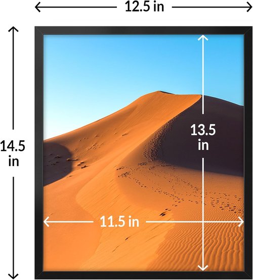 LaVie Home 12x14 Picture Frame - Classic Black Wall Display Frame with HD Plexiglas | Vertical & Horizontal Use