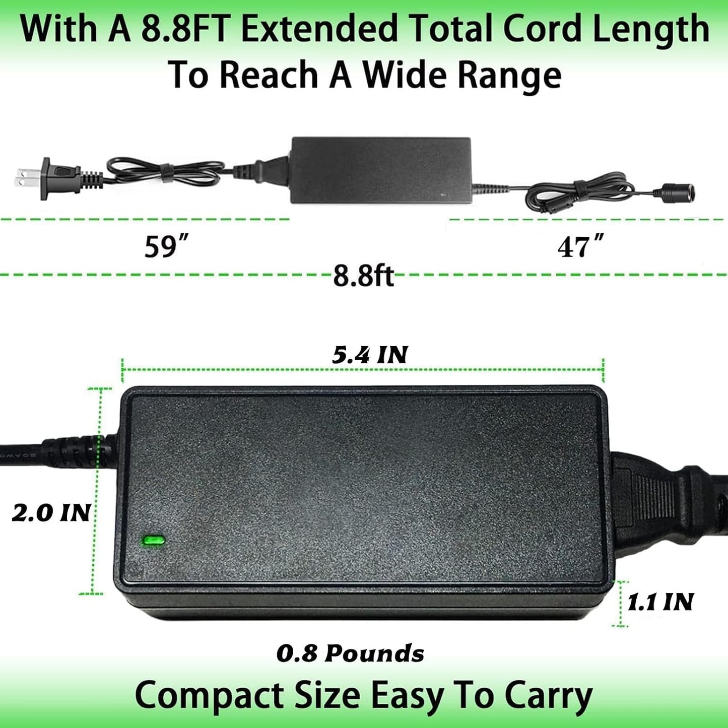 MSZLZTD 12V DC12V Power Adapter for Plug in Coolers Vehicles Igloo Iceless Thermoelectric Coolers Compatible with Igloo