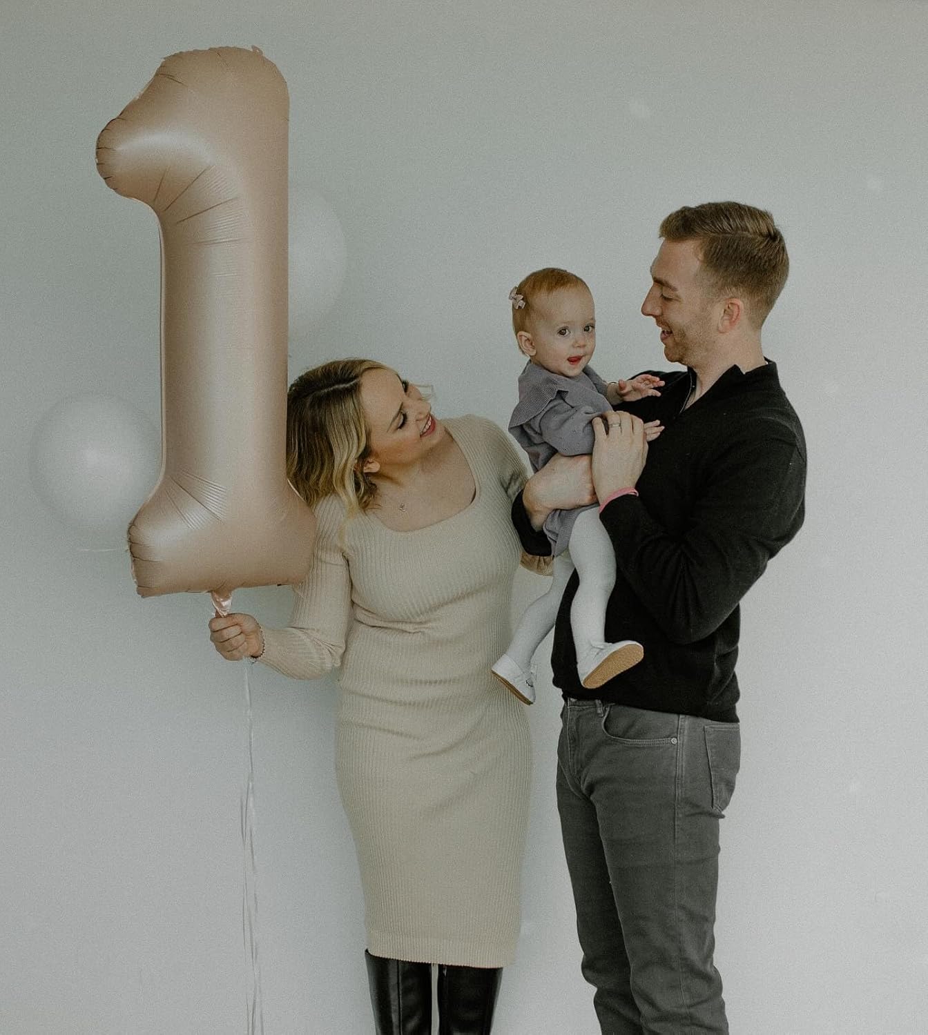 Skiennix 40-Inch Light Brown Number 1 Balloon - Perfect First Birthday Decoration for Kids