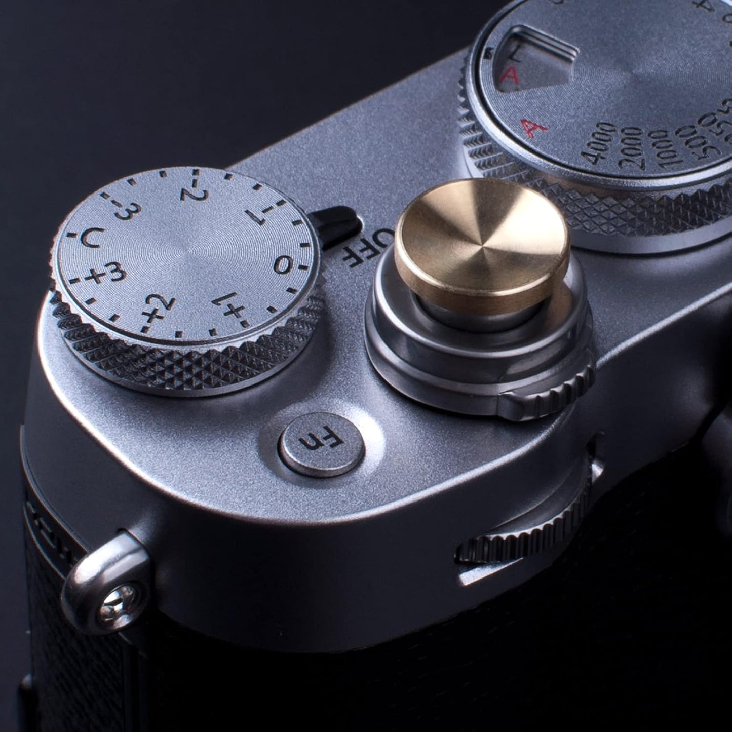 11mm Surface(2 Pack) VKO Golden Metal Soft Shutter Release Button,Delicate Camera Shutter Button Concave
