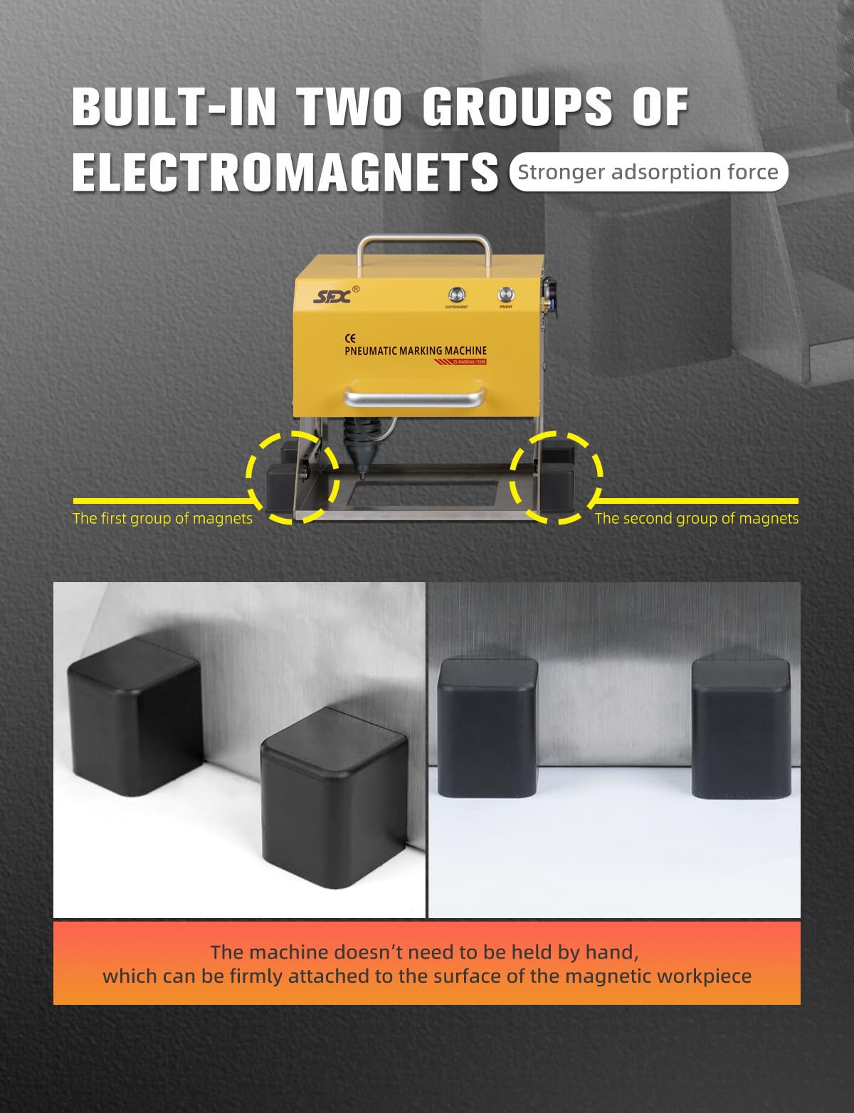 LYXC Pneumatic Dot Peen Marking Machine for Metal Engraving Machine Marking Range 150×80mm Digital Control Pneumatic Dot Peen Marking Machine for Characters, Serial Numbers, Date and Graphics, etc