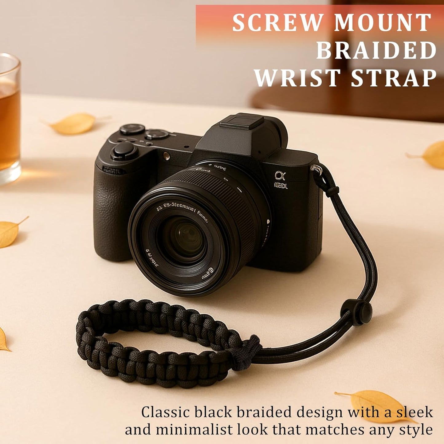 Brvlsoc 1/4" Insta360, Adjustable Camera Wrist Strap Nylon Hand Wrist Lanyard with Screw Mount for GoPro, DSLR Cameras