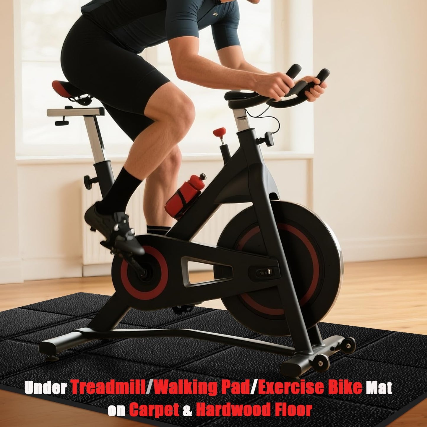 Treadmill Mat for Carpet &Hardwood Floors 79x39, Treadmills Mat, Mat for Under Treadmill/Walking Pad/Exercise Bike on Carpet, Hardwood Floors Protectior, Non-Slip, Waterproof, Noise Shock Absorption