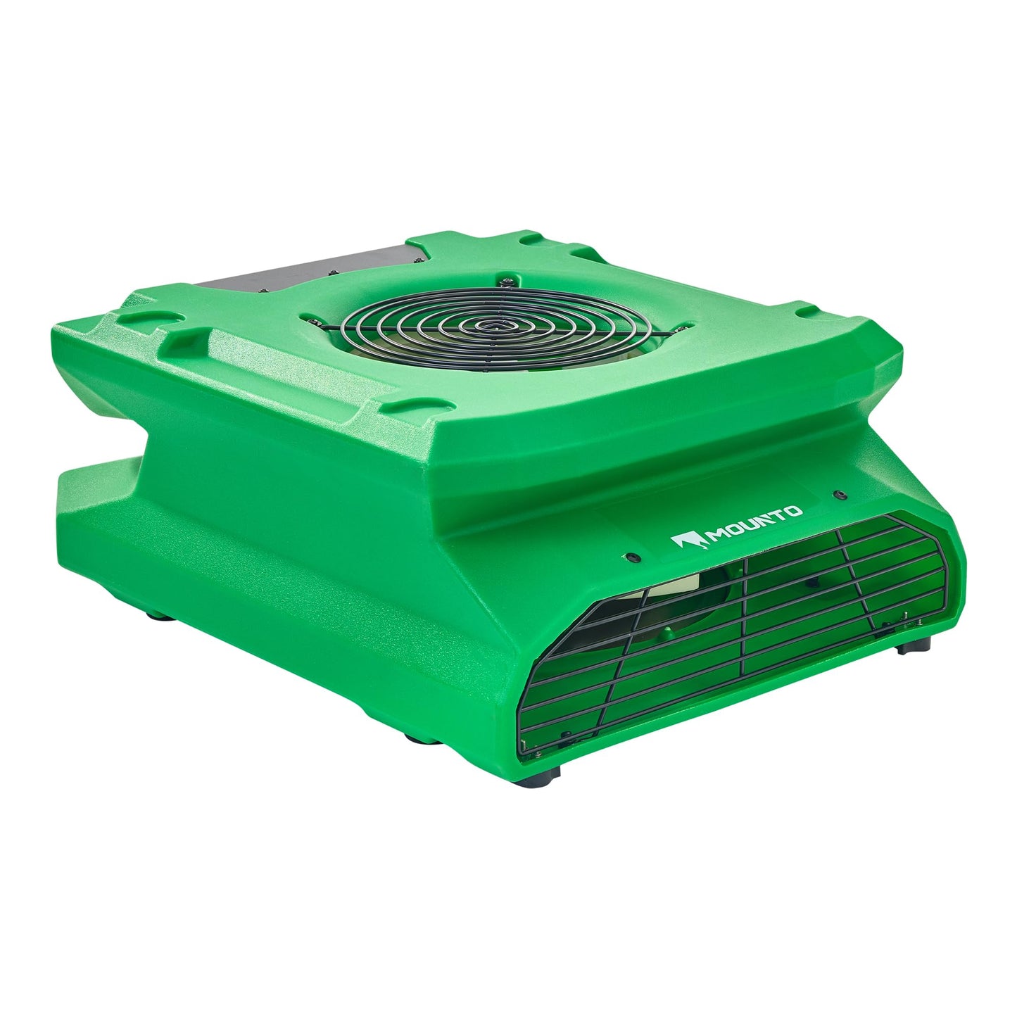 MOUNTO 1/4 HP 1200 CFM Low Profile Air Mover, 2-Speed Carpet Dryer Floor Fan with Dual GFCI Outlets, Stackable Lightweight Blower for Water Damage Restoration (Green)