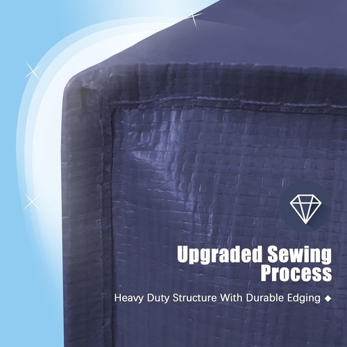 HOMESURE Large Water-Resistant Moving Bags - 8 Pack Heavy-Duty Storage Totes with Zippers & Handles | Space-Saving Blue Design