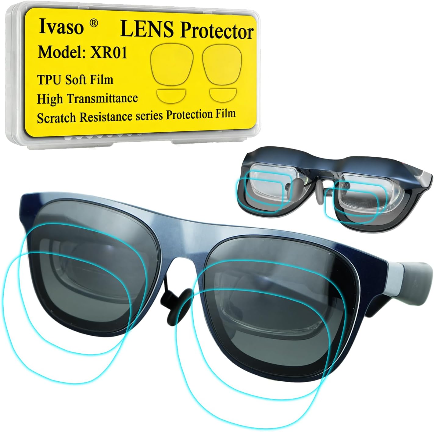 1S (2 Sets) (2 Lens Film and OLED Screen Protector for Xreal AR Glasses, TPU Soft Protective Films Full Kit Pairs)