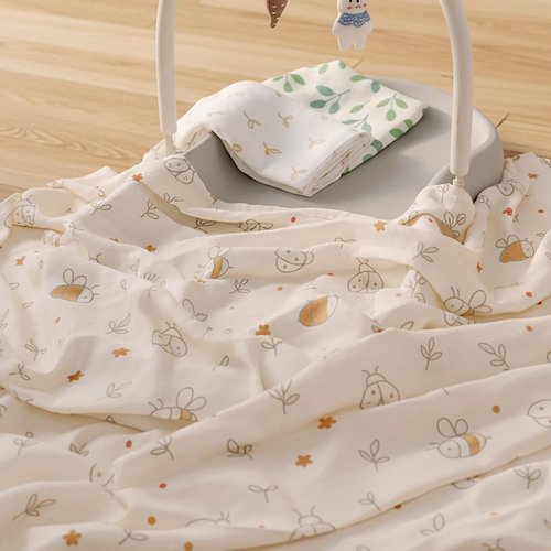 HECCEI Baby Swaddle Blanket - Large 70% Bamboo & 30% Cotton Muslin | Breathable 47 x 47 Inches for Newborns