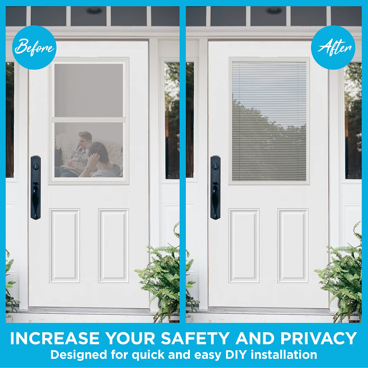 ODL Enclosed Blinds for Doors in Double Pane Tempered Clear Glass - Outer Frame Measurement 24" x 38" - Door Window Shade for Privacy and Security - Easy to Install, Use & Maintain - White Frame Kit