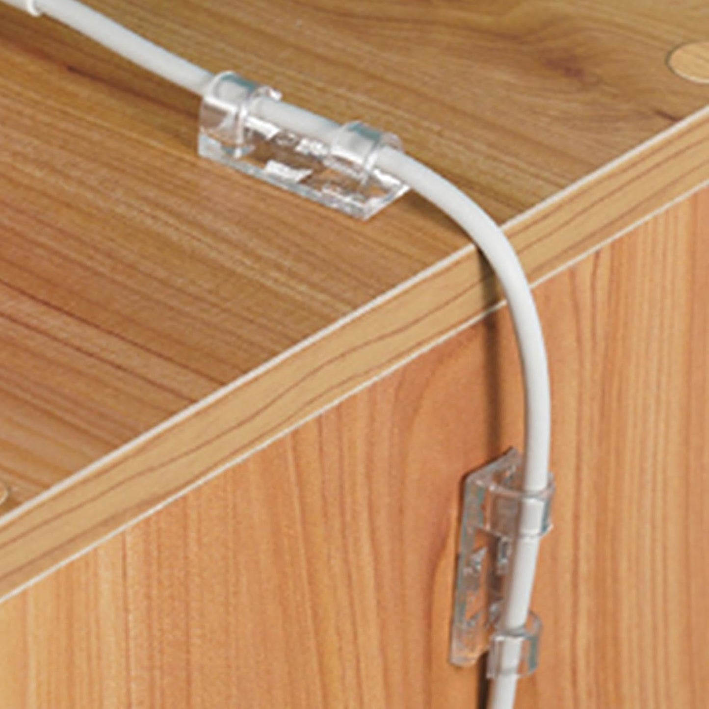 Generic Clear Adhesive Wire Holder Organizer - Cord, Single Unit Routing Guide for Desktop Surfaces, Discreet Synthetic