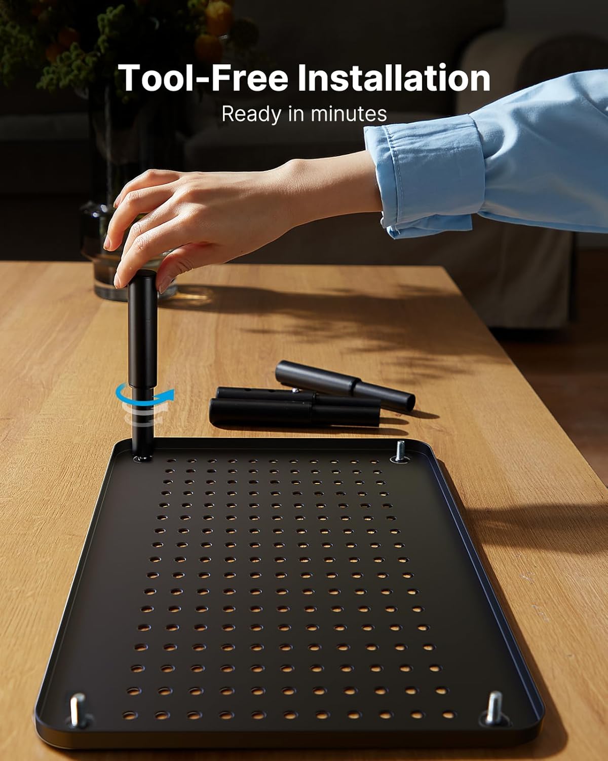 3 15.6" HUANUO Monitor Stand, Monitor Stand Riser Height Adjustable, Monitor Riser with Airflow Vents, Laptop Stand