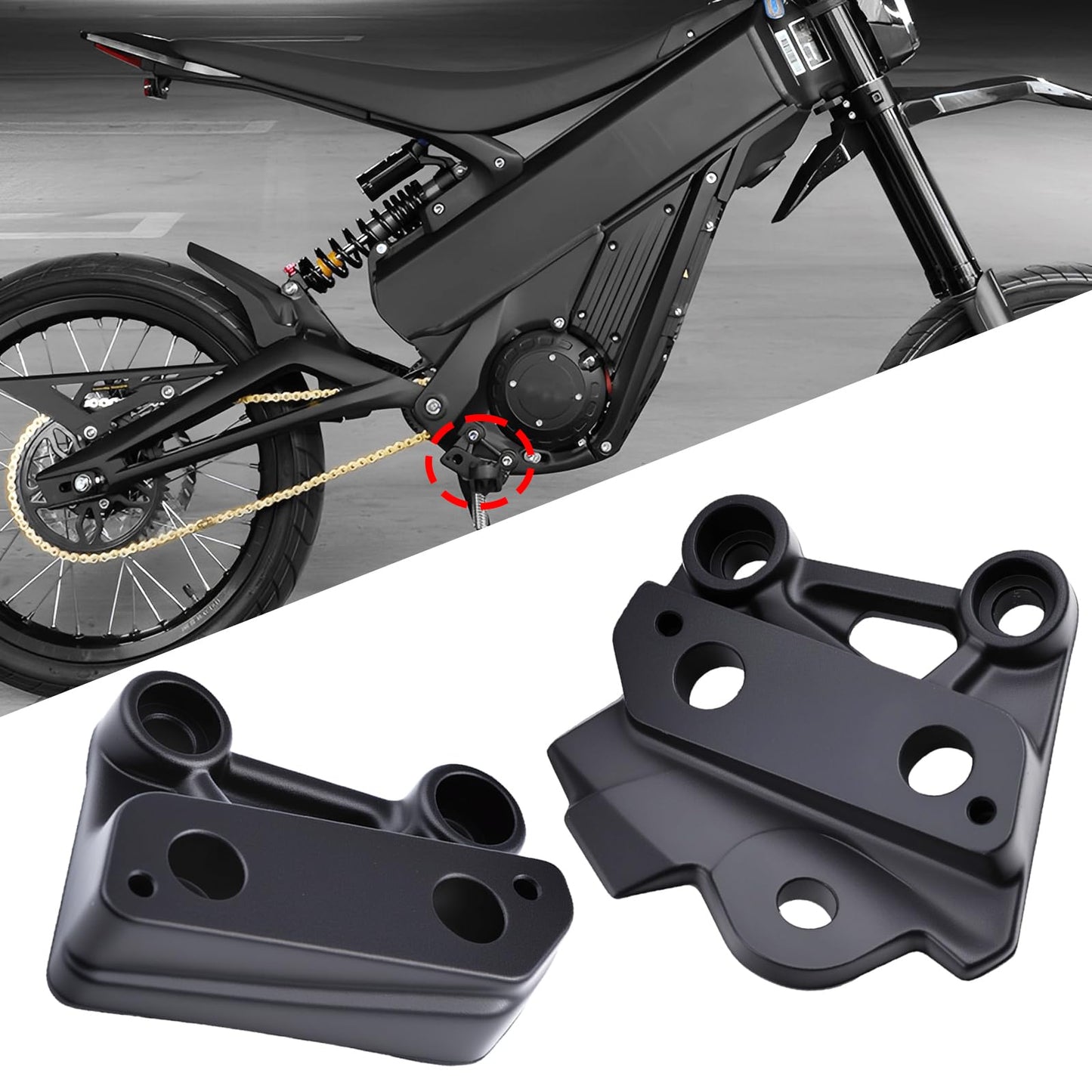 Electric Dirt Bike Foot Pegs Holder CNC Aluminum Pedal Bracket Compatible with Talaria XXX X3 PRO(Black)