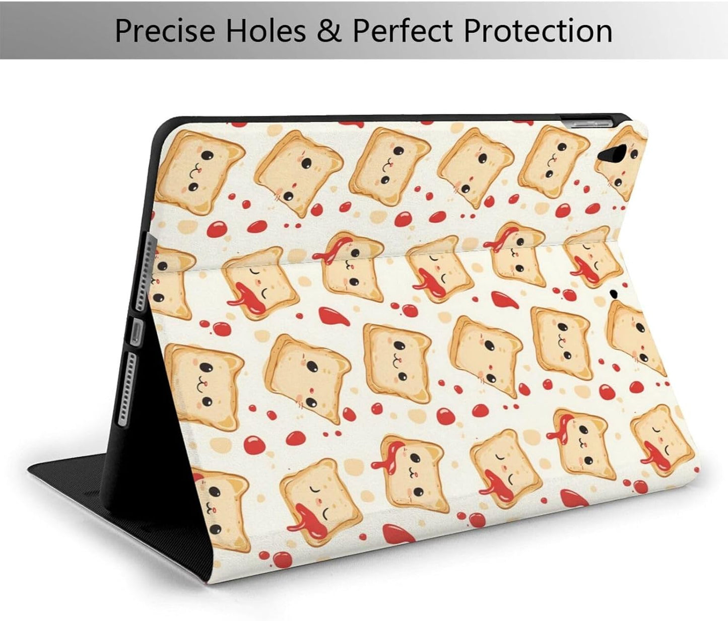 DXITROMI 9th/8th/7th 10.2 Compatible with iPad Generation Case - Cute Ketchup Bread Print Compatible with iPad Case