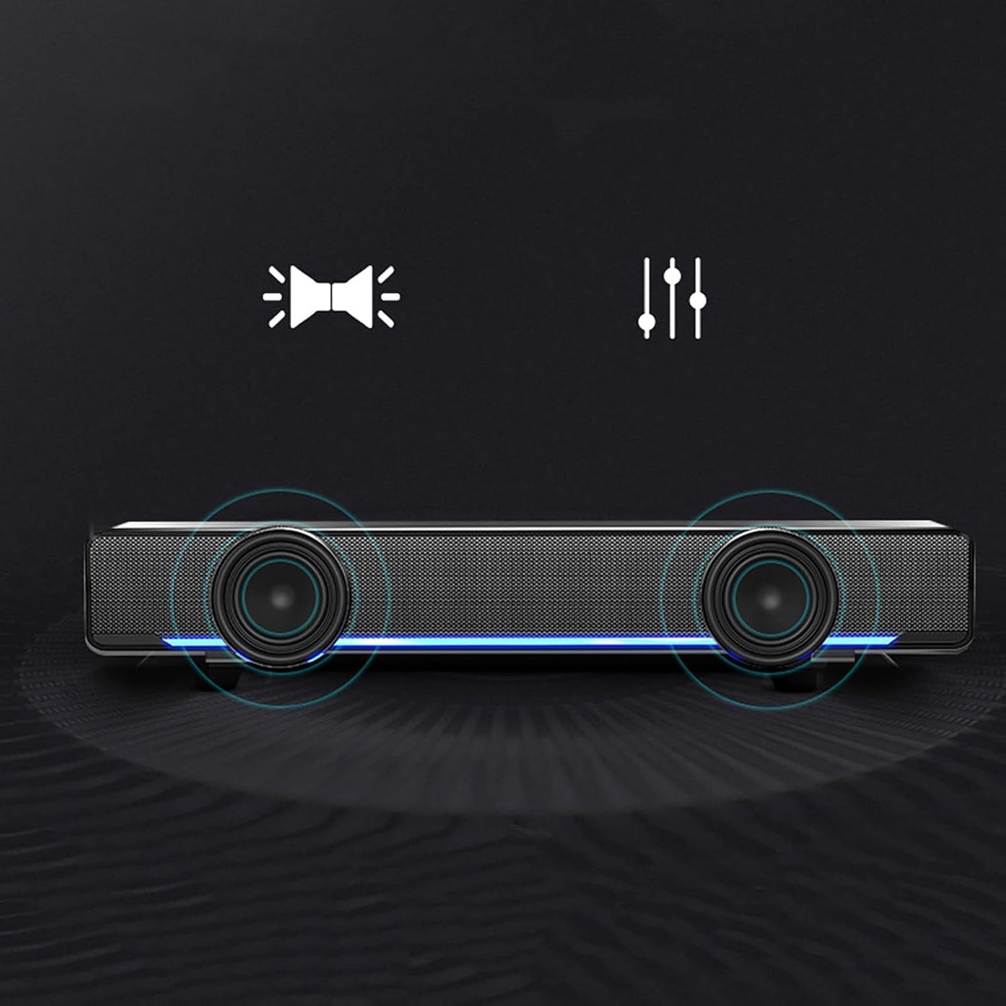Yosoo 3.5mm Smart TV Wired Soundbar Universal Portable Speaker, Supports Audio Input, Features Surround Sound