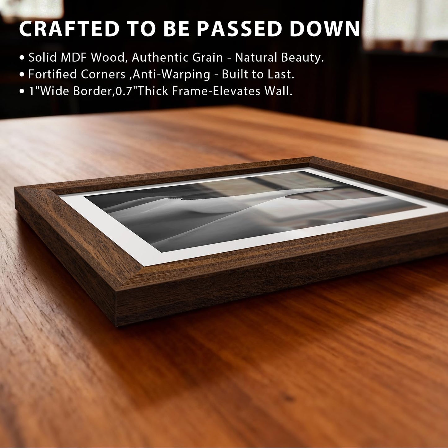 KissNow 13x19 Picture Frame 4 Pack, Brown Wood 19x13 Poster Frame, Tempered Glass, Vertical or Horizontal Wall Display for Photos & Art Prints