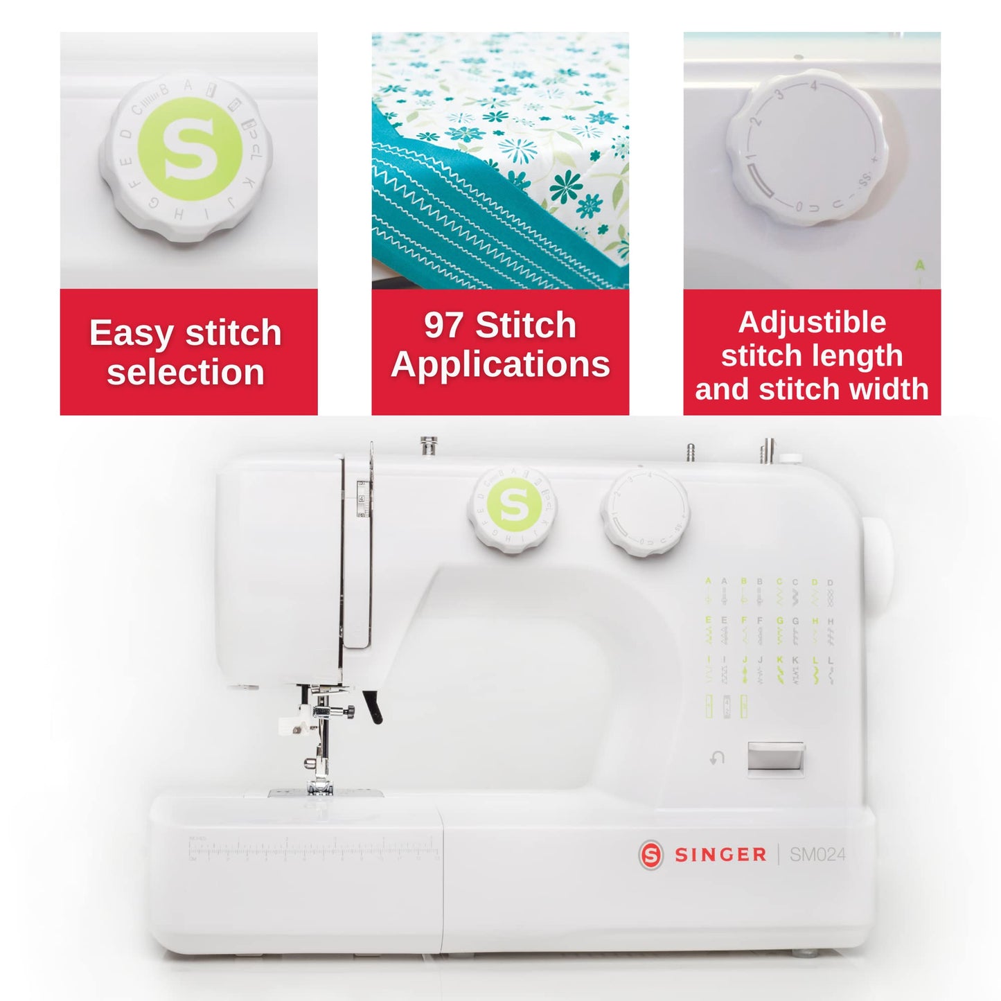 Singer SM024GREENFR SM024 Sewing Machine Green - Recertified, Medium