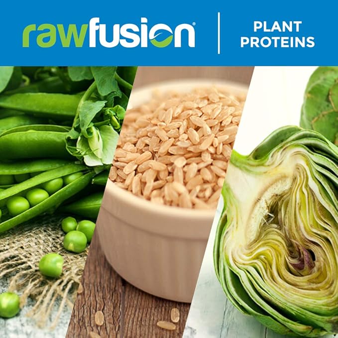 Rawfusion 4lbs- Raw Plant Based Protein Powder, Natural Chocolate - 21g of Protein, Vegan, Low Net Carbs, Gluten Free, Lactose Free, Soy Free, Non-GMO.