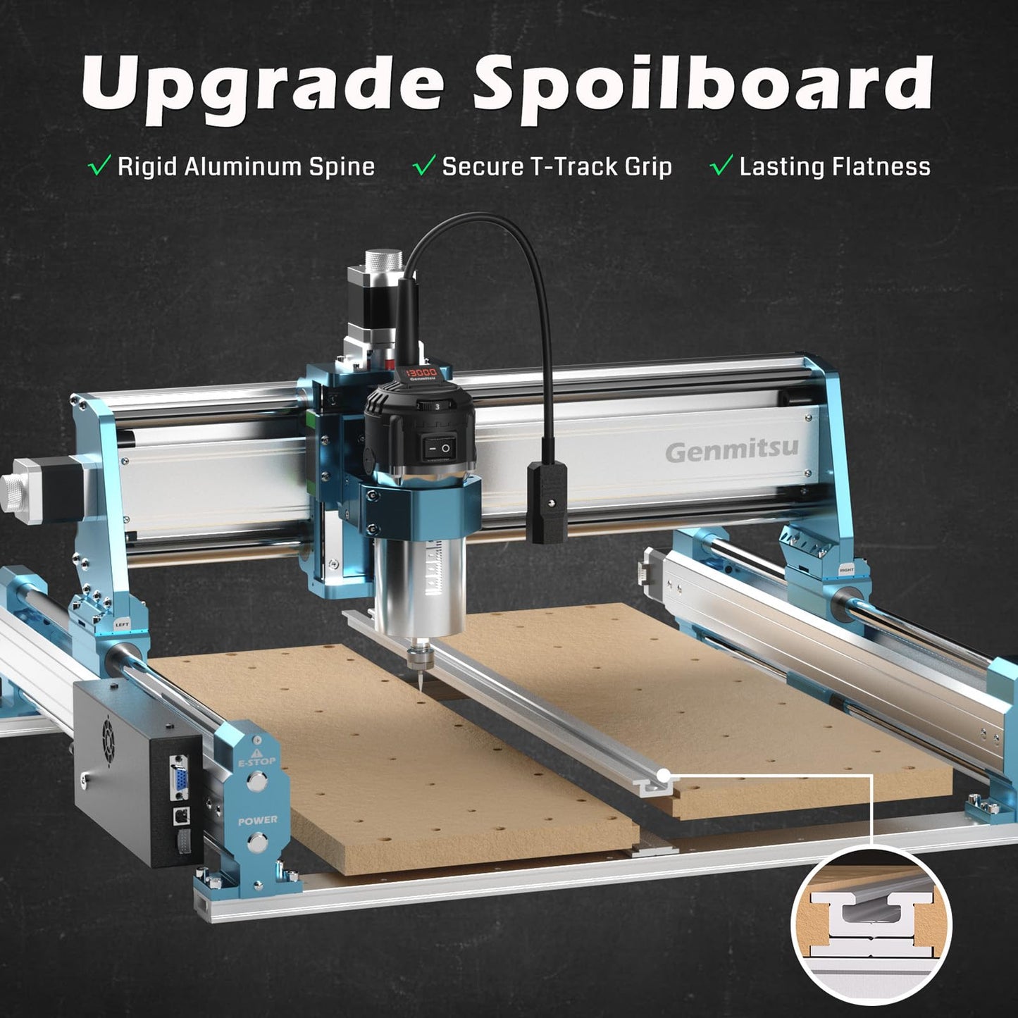 SainSmart Genmitsu 4040-PRO MAX CNC Router + Fractal Vise with 100° Adjustable Jaw for Irregular Shape, 120mm Clamping Range