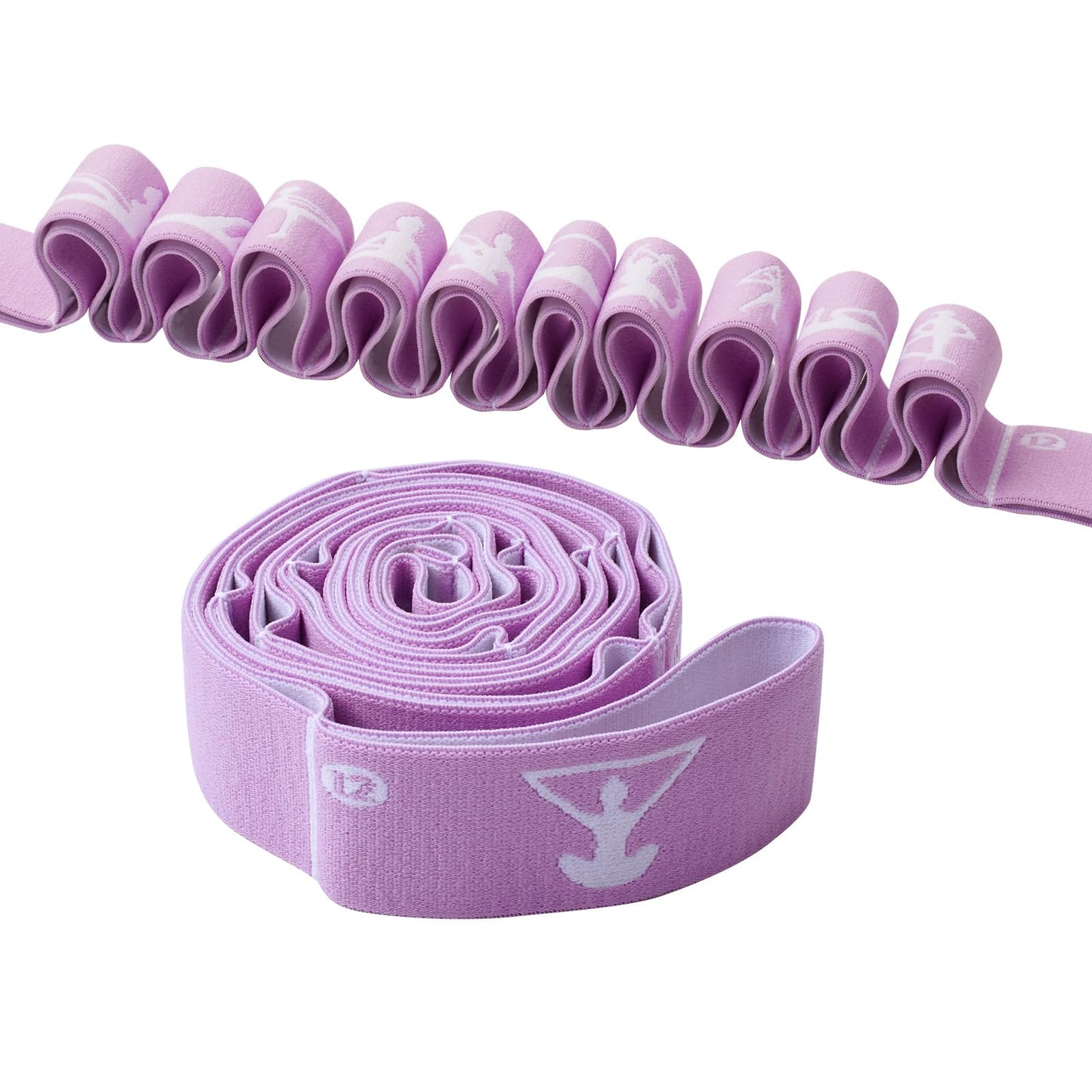 12 Loops Extra Long Yoga Stretching Band for Adults and Tall People, Adjustable Elastic Strap for Full Body Deep Stretch, Home Pilates, Ballet, Dance, Physical Therapy, Flexibility Training (Purple)
