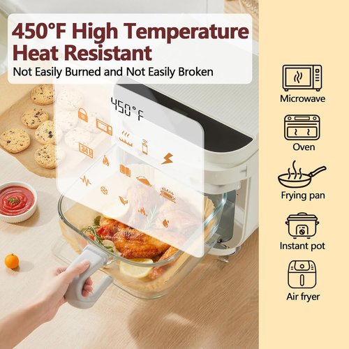 9 Inch Air Fryer Liners by [Brand Name] | 125PCS Heat Resistant Non-Stick Parchment Paper