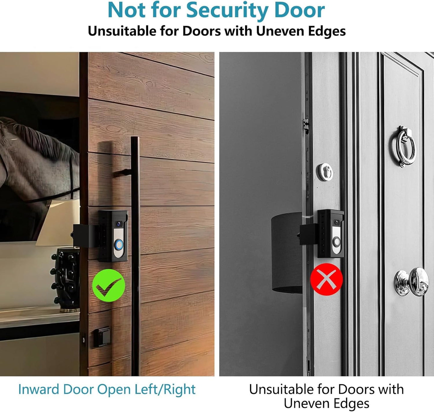 KIMILAR 2024 Upgrade Anti-Theft Video Doorbell Mount, Not Block Doorbell Motion Sensor, Adjustable No-Drill Mounting