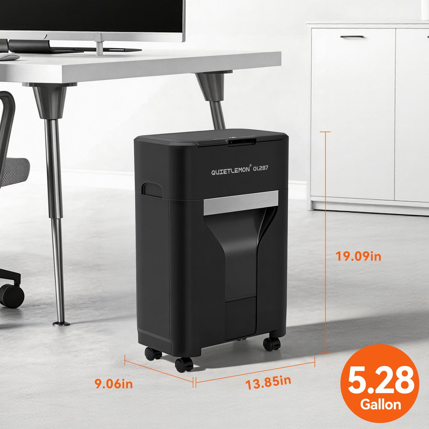 QUIETLEMON 120-Sheet Auto Feed Paper Shredder, 40 Min Non-Stop, Shredders for Home Office Heavy Duty, P-4 Ultra Security Shredder for Home Office, Cross-Cut with Wheels, 5.28 Gal Bin, <63 dB (OL287)
