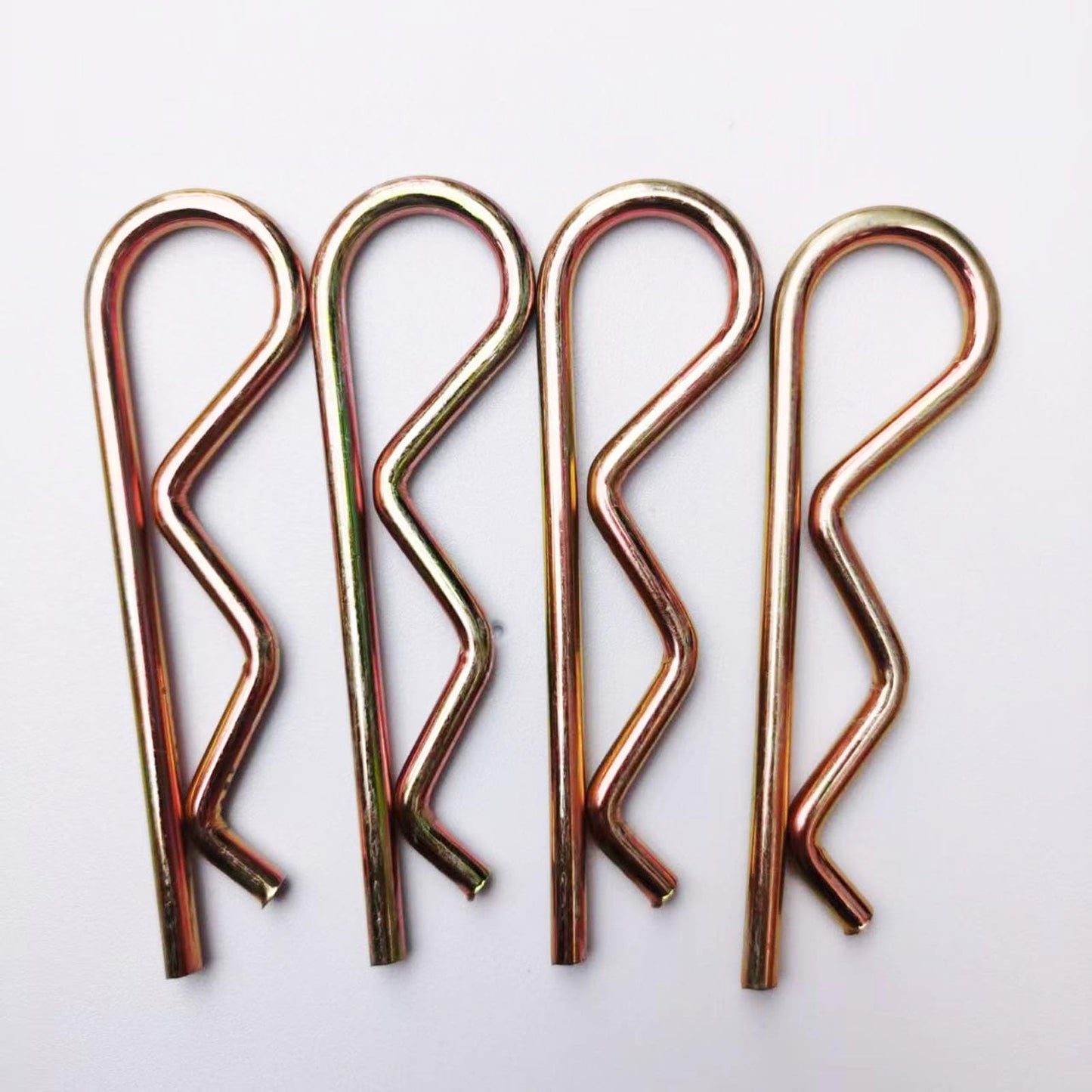 4Pcs Heavy Duty Hitch Pins Clip R Clips, Spring Retaining Wire Hair Pins ,Cotter Pin R Clip Strong Spring Tension Large for Trailer Tractors Mower Carts Truck Pin Clip Color Zinc M6x120mm