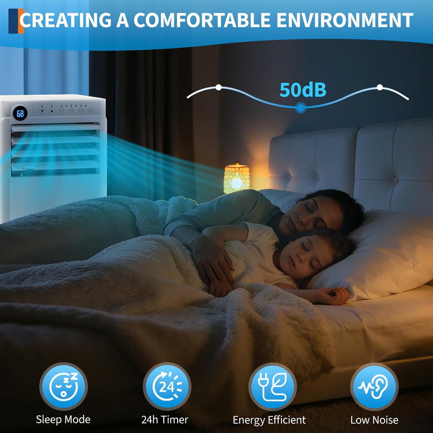 8000 BTU Portable Air Conditioner, 3-in-1 Small Portable AC Unit for Rooms to 350 Sq. Ft. with Cooling, Dehumidifier & Fan Modes, Remote, LED Display, 24H Timer, for Bedroom, Office (8000, BTUs)