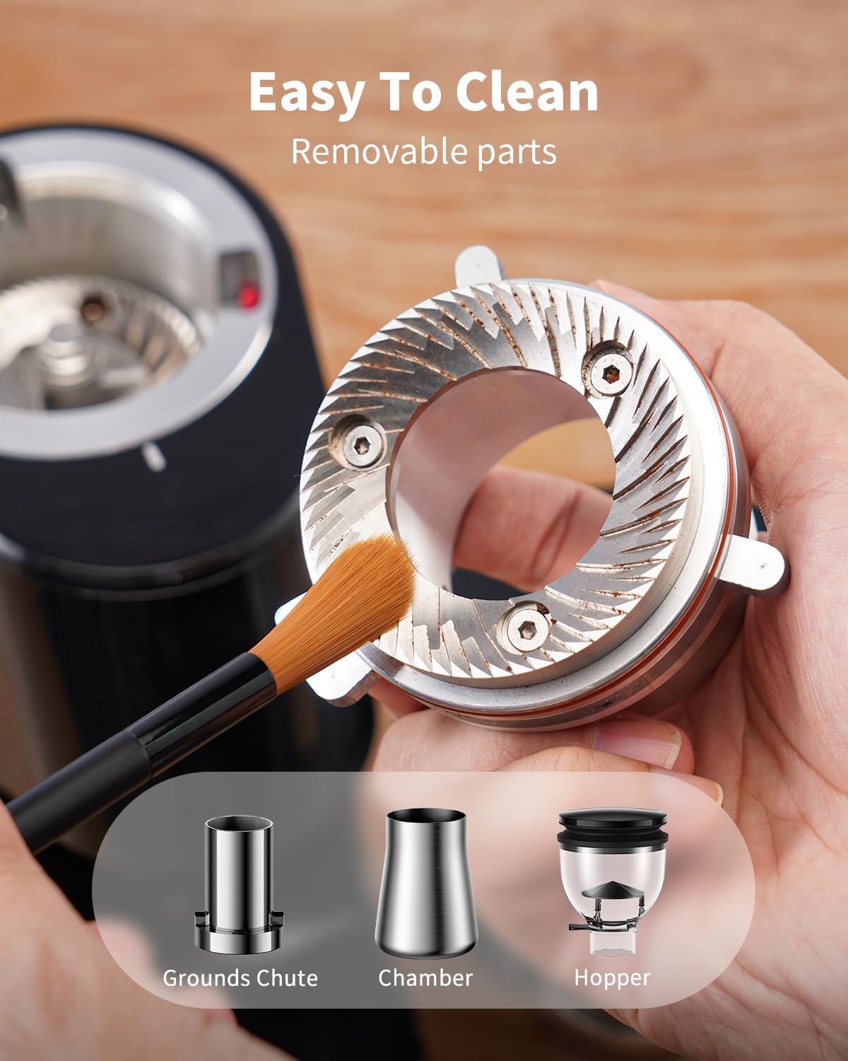 SHARDOR Professional 64mm Burr Coffee Grinder with 100 Grind Settings and All-Metal Chamber, Coffee Bean Grinder with Adjustable Electronic Timer and LED Display, Anti-Static,Black, 120V Only