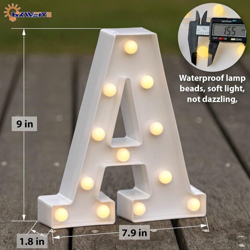 HXWEIYE LED Marquee Light Up Letters - 26 Alphabet & 10 Number Sign for Parties & Decor | Warm White