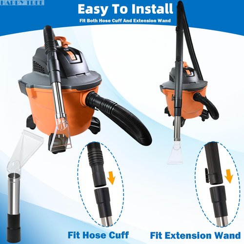 Happy Tree Universal Fit All Existing Shop Vacs with 2-1/2" &1-7/8" &1-1/4" Adapter Wet Extraction Accessory for Upholstery & Carpet Cleaning & Auto Detailing Shop Vac Extractor Attachment Hose Kit