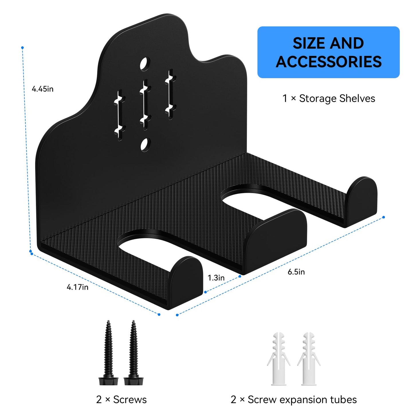 ZGJWJYUU Barbell Wall Holder,Olympic Hanger,Garage Gym Bar Wall Rack with 2 Bar Holders,Vertical Barbell Mount Rack,Space Saving Commercial or Home Gym Accessory,Holds Under 33mm Bar Size(Black)