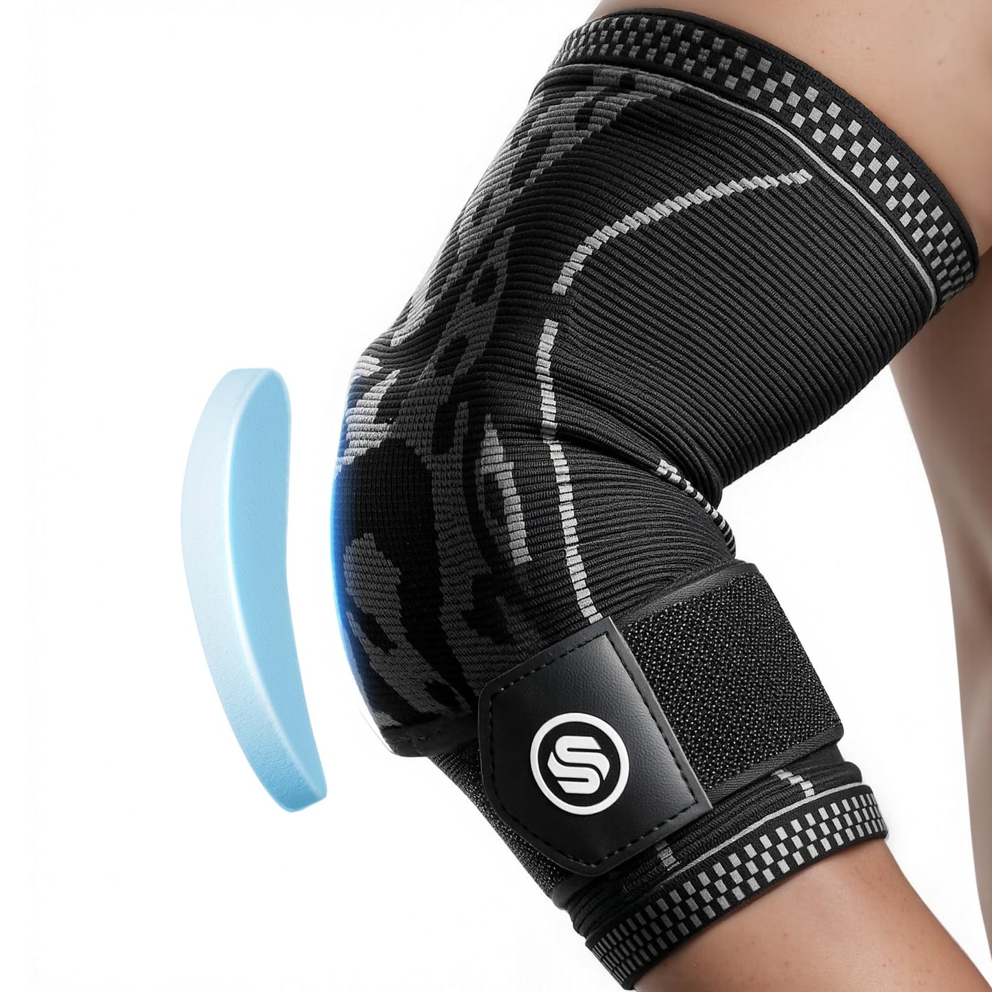 Elbow Compression Sleeve for Tendonitis , Bursitis Elbow Pad Brace – Elbow Brace with Side Springs & Foam Padding for Olecranon Joint Pain, Arthritis, Bursa Protection, Men & Women (Black, Large)