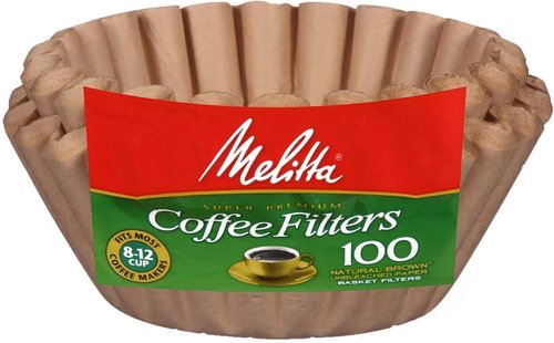 Melitta Unbleached Basket Coffee Filters - Natural Brown, 100 Count for Rich Flavor