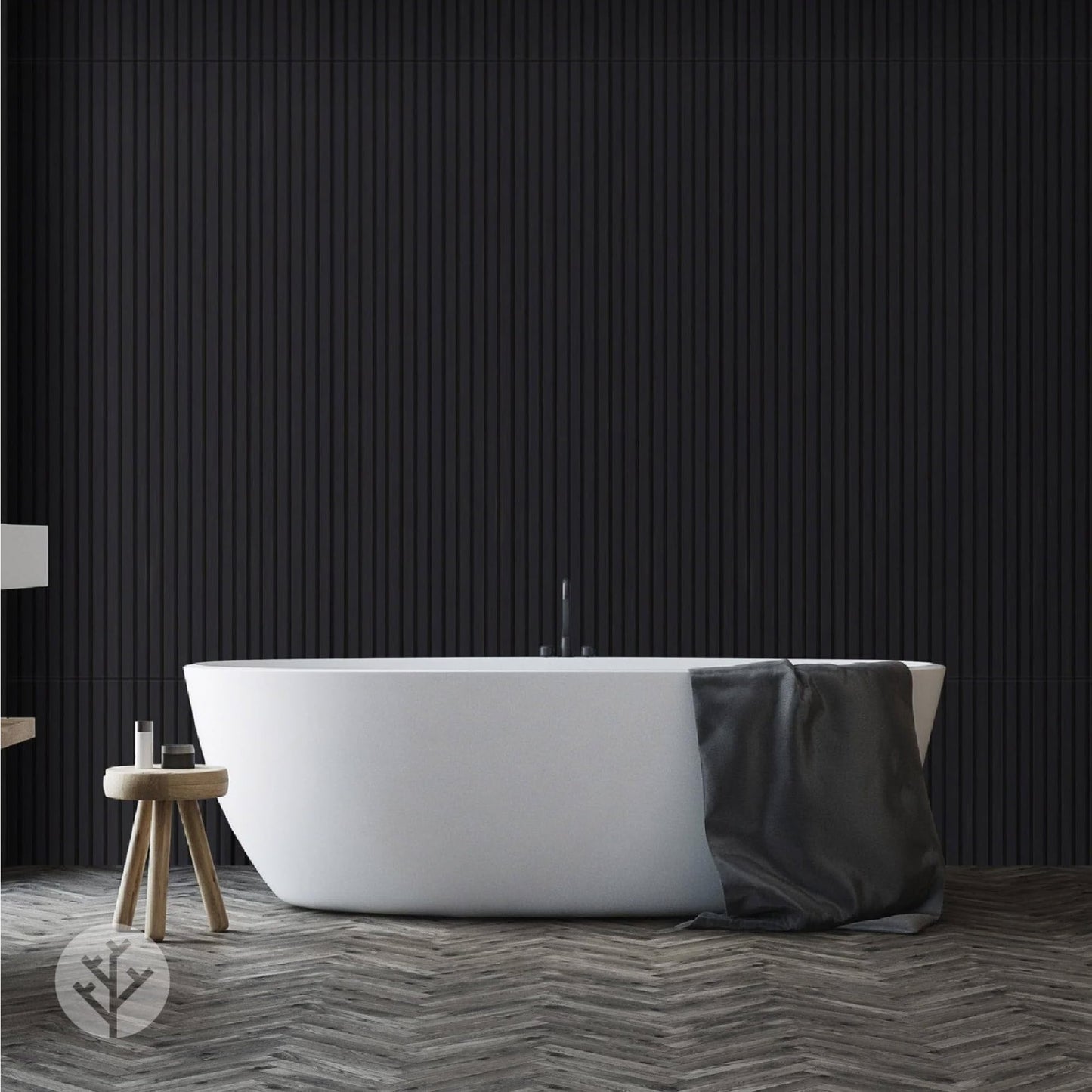 WVH Black Matte Acoustic Slat Wall Panels, Measures 141.73 x 25.20", Smooth Laminate Finish, Interior Decor for Walls & Ceilings, Noise Cancelling & Sound Absorbing for Home, Office & Bedroom, 2pcs