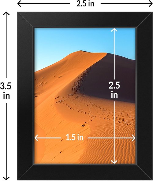 LaVie Home 2x3 Picture Frame - Classic Black Frame with HD Plexiglas for 2x3 Photos