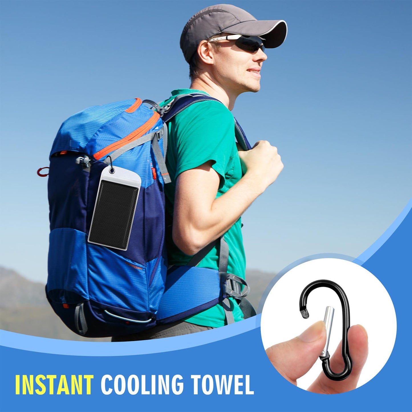 Hemndic 4 Pack Cooling Towels (40"x12"), Soft Breathable Cooling Towels for Neck and Face, Microfiber Workout Towels for Yoga, Golf, Running, Hiking & More Activities