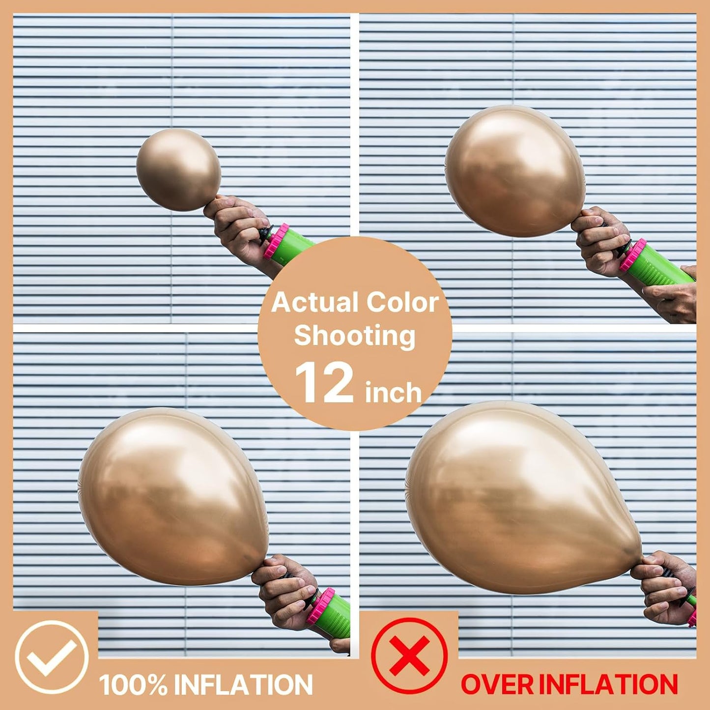 PartyWoo Metallic Gold Balloons - 100pcs 12 Inch Chrome Latex Helium Balloons for Celebrations