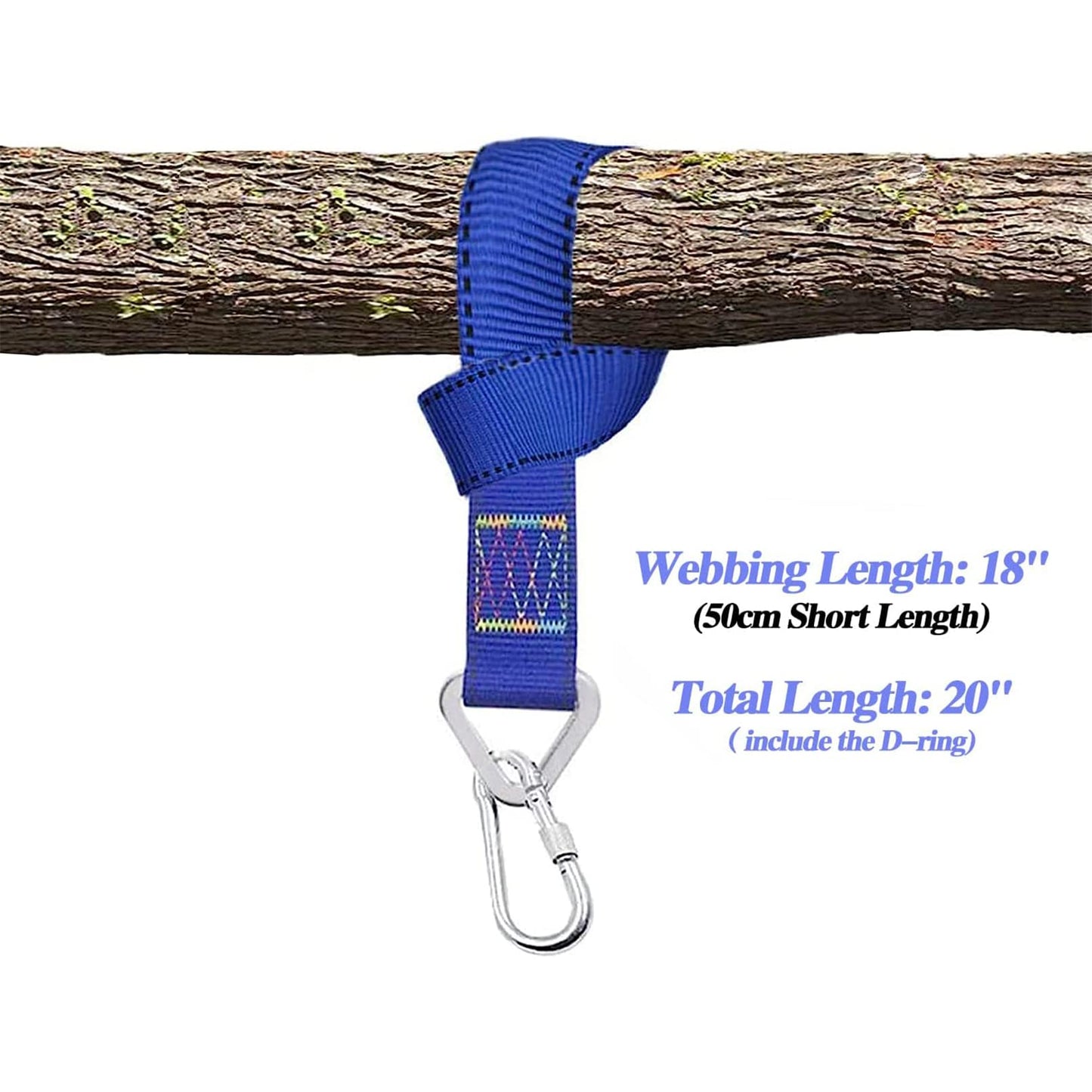 Luwint Heavy Duty Hanging Strap, 18'' Hang Strap for Hammock Tree Swing, Home Gym Pulley Cable Attachments, Dumbbell Dip Loading Tie Down Strap
