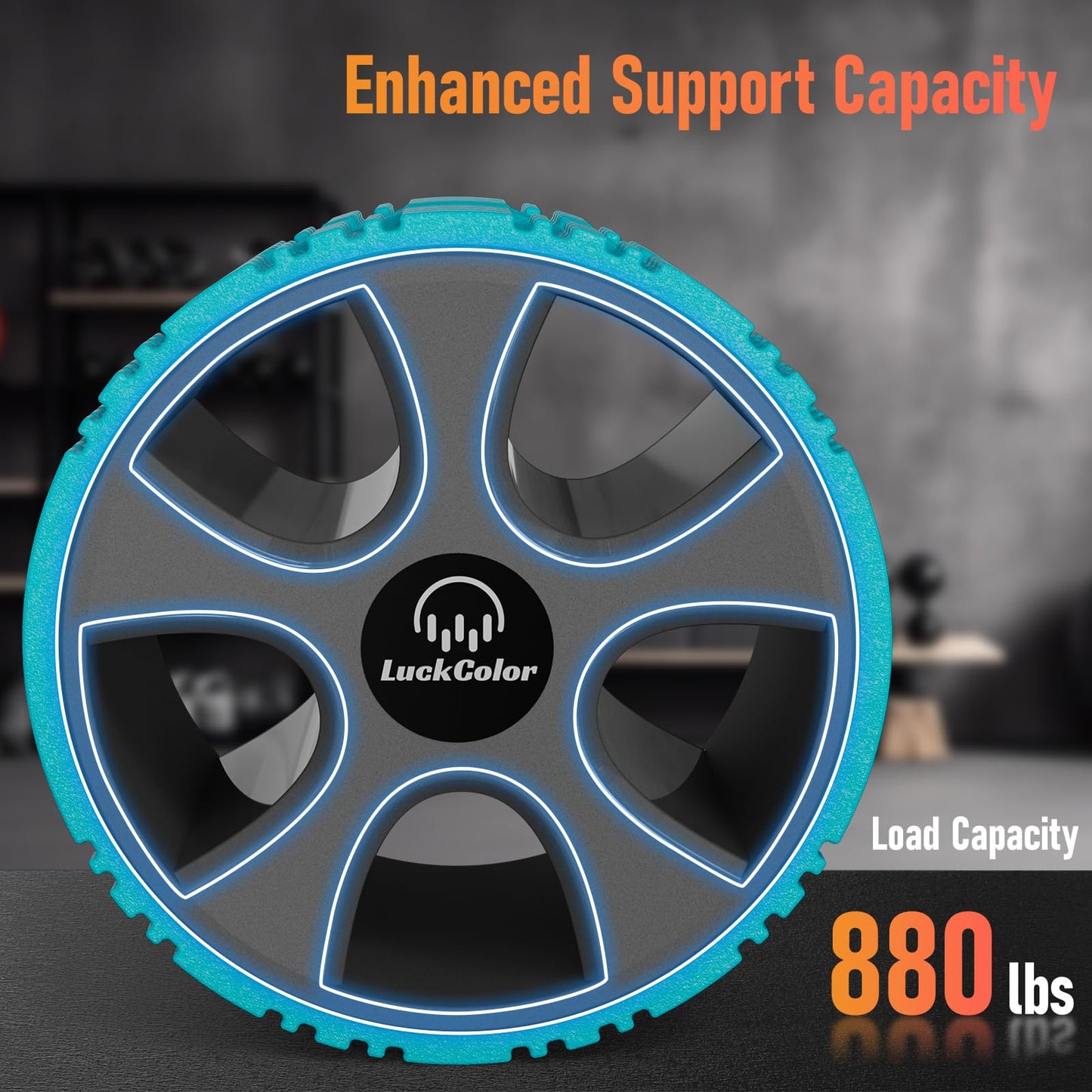 Back Roller, Back Wheel Targeted Back Pain Relief, Yoga Wheel Muscle Massage, Foam Roller for Trigger Point Therapy Physical, Stretching & Exercise, 880lbs Capacity, 10 Inch (Acid Blue+Grey)