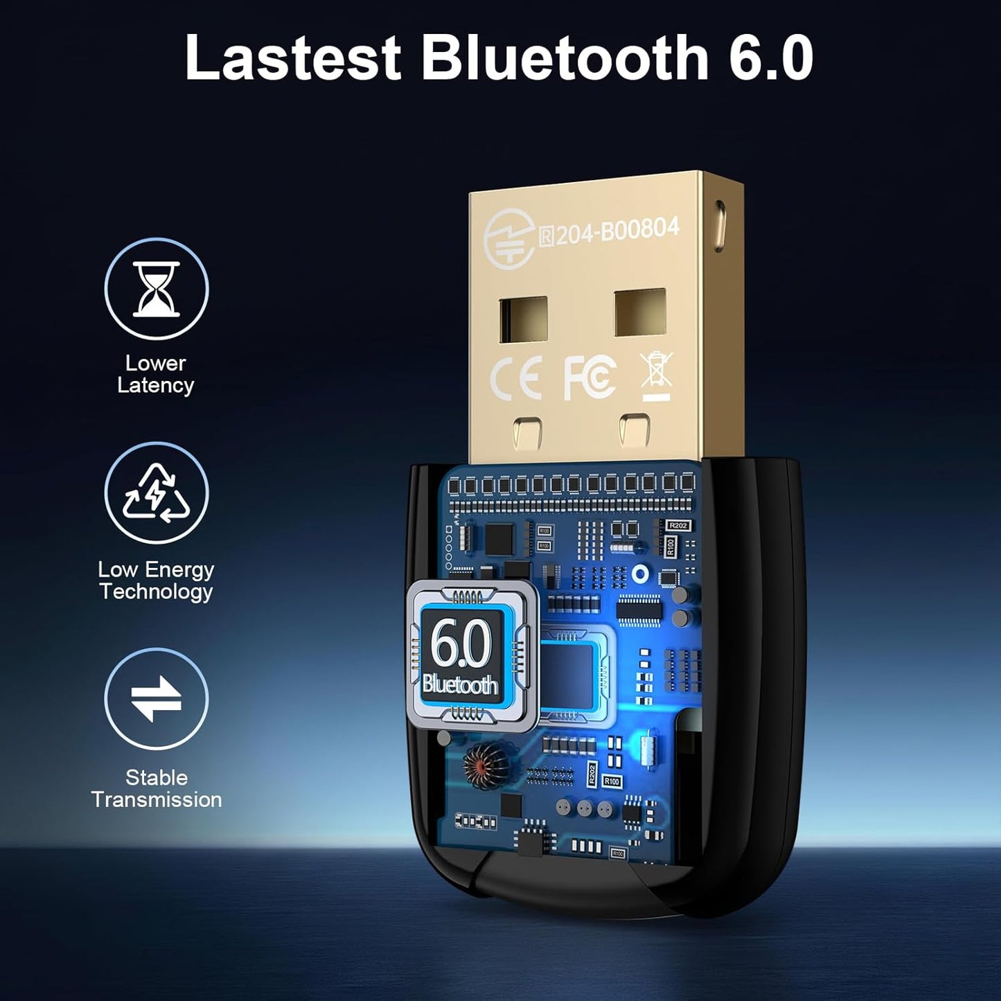 Radidi 6.0 11/10/8.1, USB Bluetooth Adapter for PC, Bluetooth Dongle Receiver EDR & BLE, Plug & Play for Windows