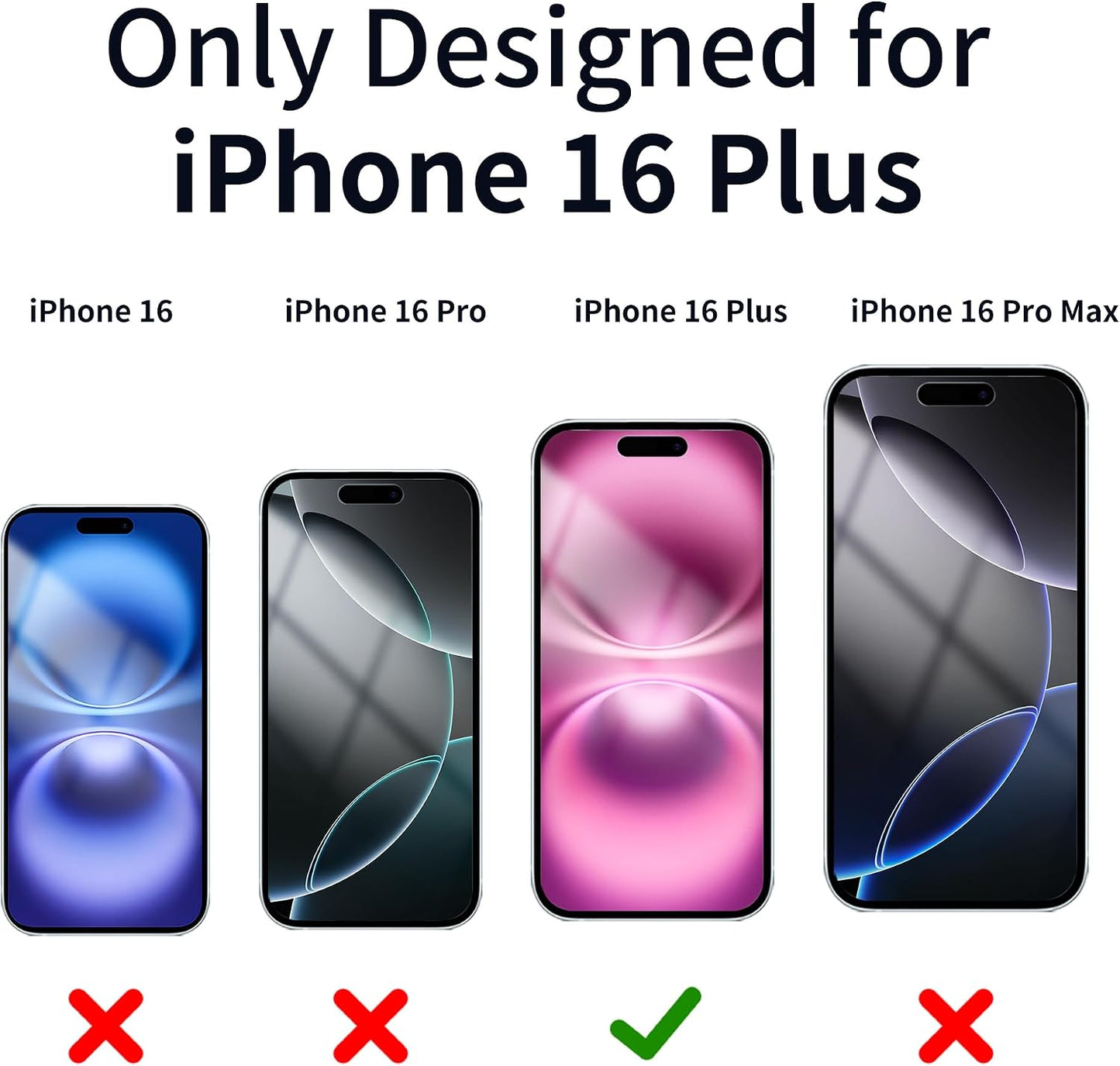 16 6.7 inch 16Plus 28 2 Juvraixo for iPhone Plus Privacy Screen Protector Gradient Colorful Tempered Glass Anti-Spy